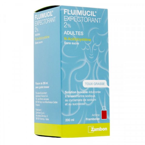 Fluimucil Expectorant 2% Adultes sans sucre - 200ml