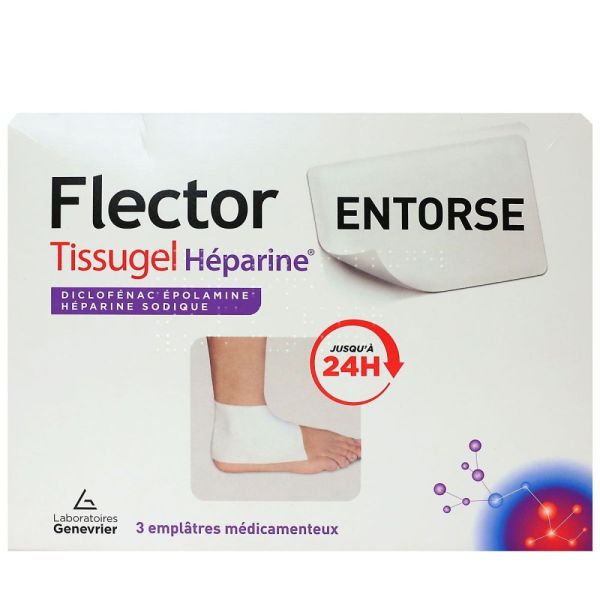 Genevrier - Flector Tissugel Héparine - 3 emplâtres médicamenteux