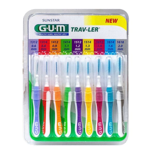 GUM - Trav-ler pack de brossettes interdentaires  - 9 brossettes