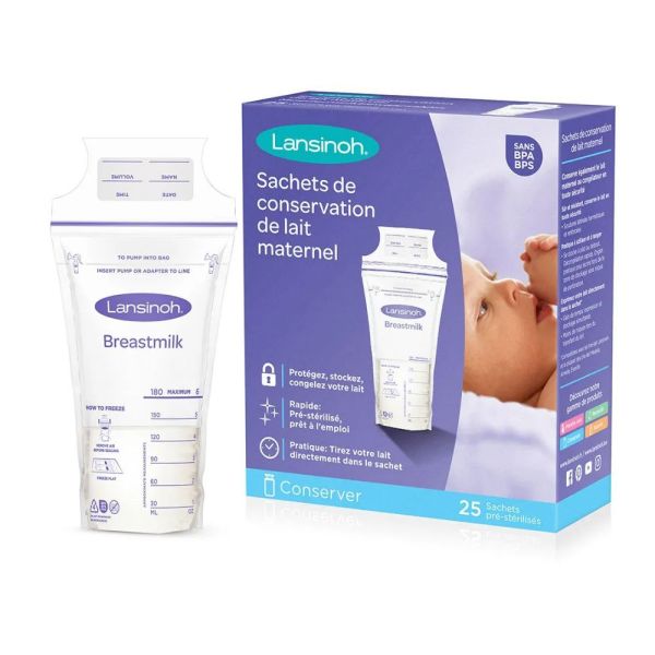 Lansinoh - Sachets de Conservation Lait Maternel - 25sachets