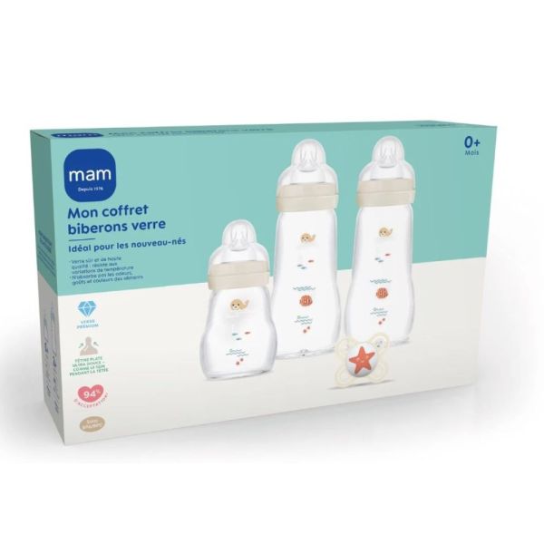 Mam - Mon premier coffret biberons verre - 0mois+