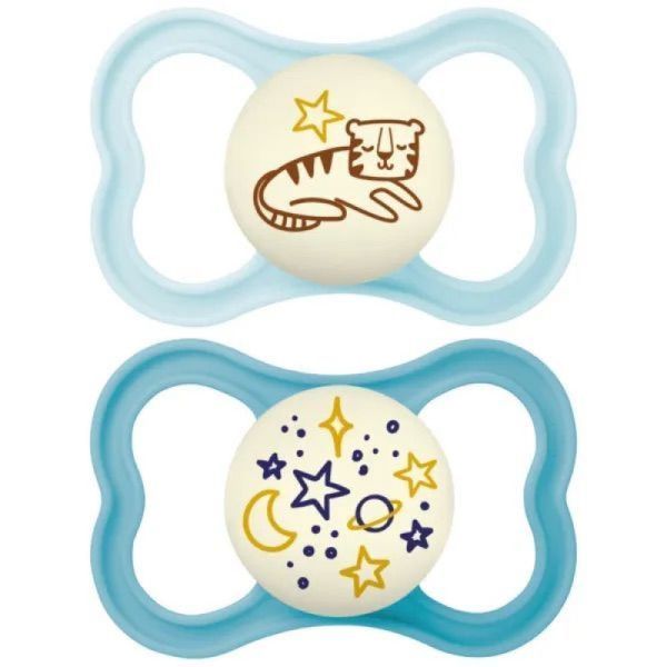 Mam - Sucette Supreme Nuit 18mois + zèbre et galaxie - 2 sucettes