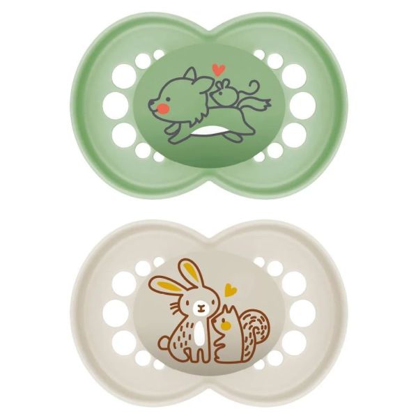 Mam - Sucettes Original 6mois+ biche et oiseau rose - 2 sucettes