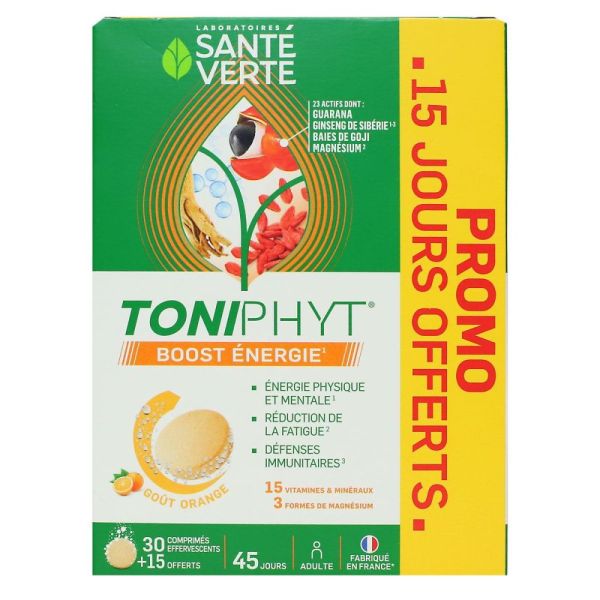 Santé verte - Tonyphyt Boost énergie - 30 +15  comprimés effervescents