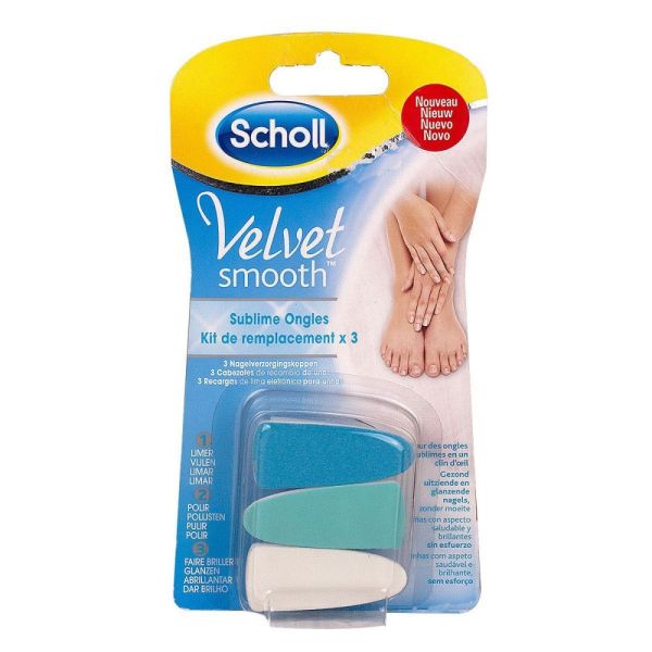 Scholl - Velvet smooth recharge lime électrique - 3 têtes