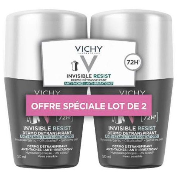 Vichy - Déodorant invisible resist homme 72h - offre spéciale lot de 2