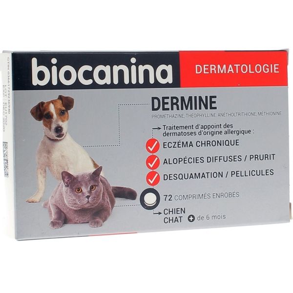 Biocanina - Dermine - 72 comprimés enrobés