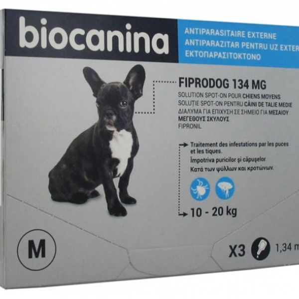 Biocanina - Fiprodog moyen chien 10-20kg - 3 pipettes
