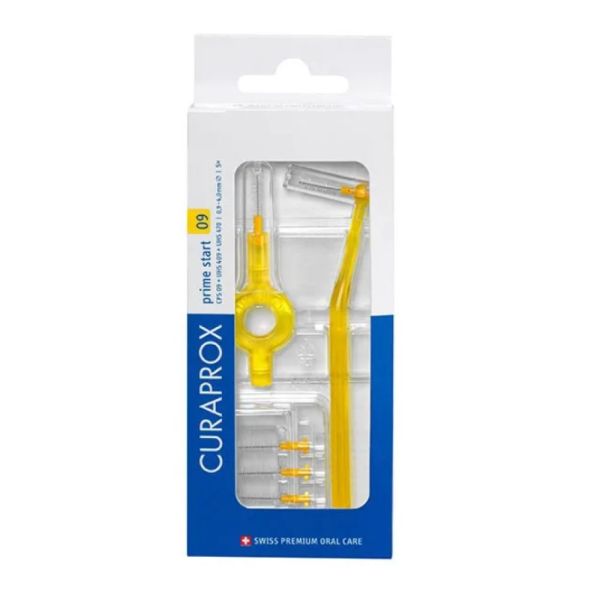 Curaprox - CPS 09 Prime Start Jaune - 5 Brossettes Interdentaires + 2 manches