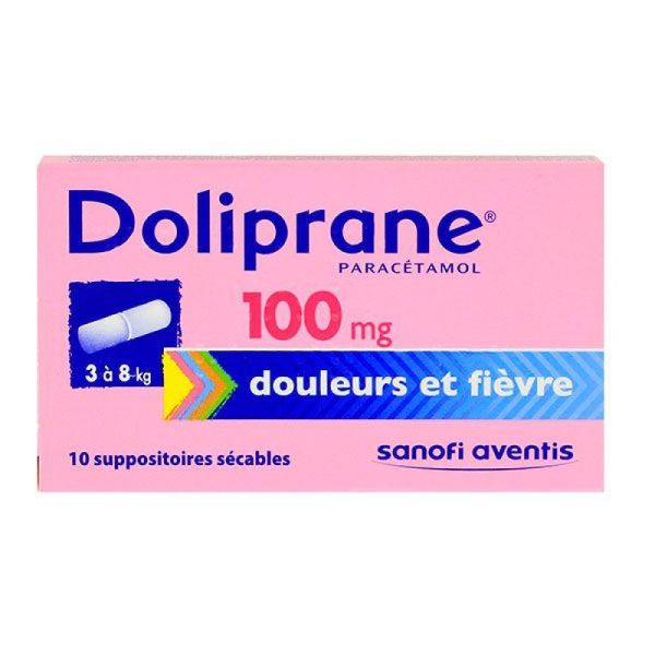 Doliprane suppositoire 100mg - Boite de 10