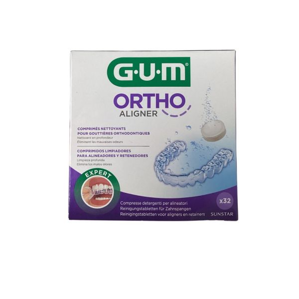 Gum- Ortho Aligner comprimés nettoyants pour gouttières orthodontiques- 32 comprimés