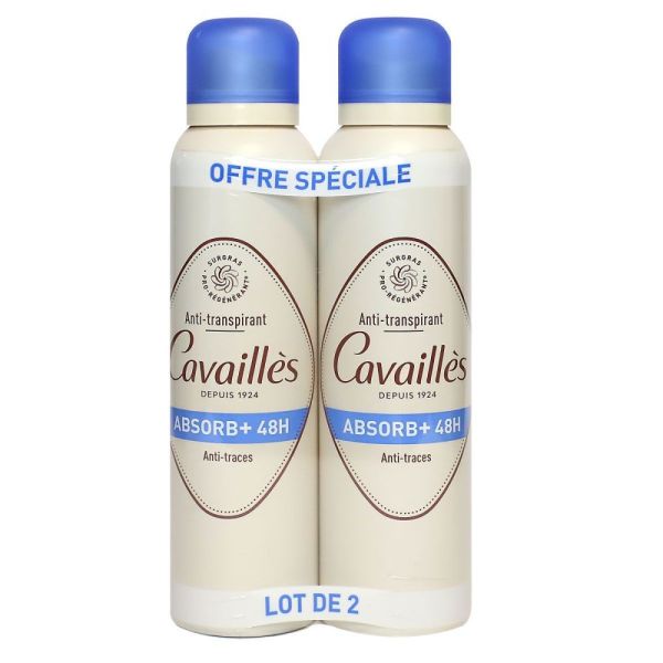 Rogé Cavaillès - Déodorant anti-transpirant absorb+48h lot de 2 - 2x50mL