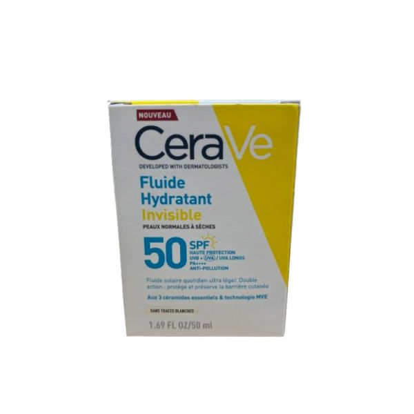 Cerave - Fluide Hydratant Invisible SPF50 Haute Protection visage - 50ml