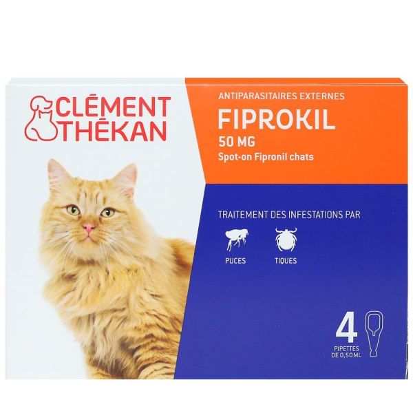 Clément Thékan - Fiprokil antiparasitaires externes chats - 4 pipettes