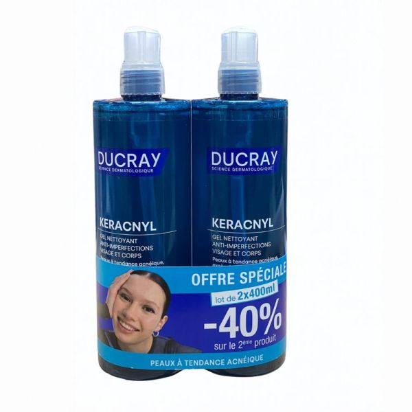 DUCRAY - KERACNYL Gel Nettoyant Anti-Imperfections - 2 x 400 ml