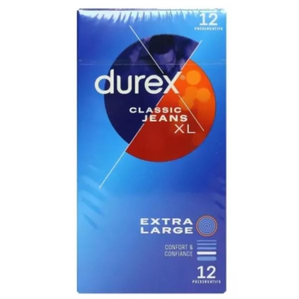 Durex - Préservatif classic jeans XL - 12 préservatifs