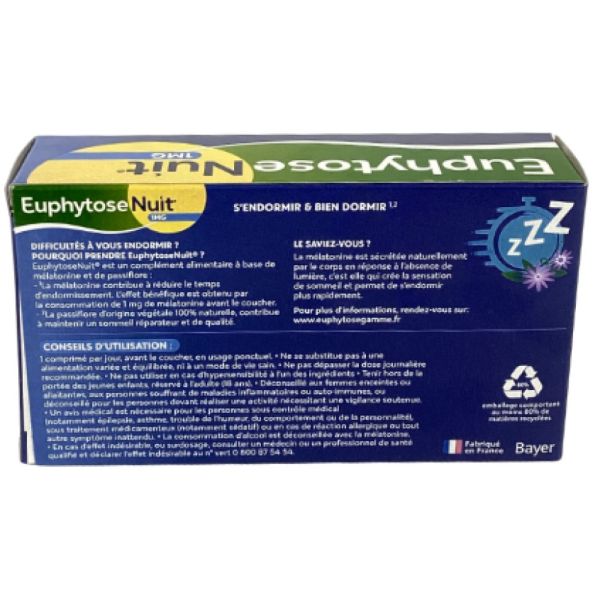 Bayer - Euphytose Nuit 1 mg - 60 comprimés