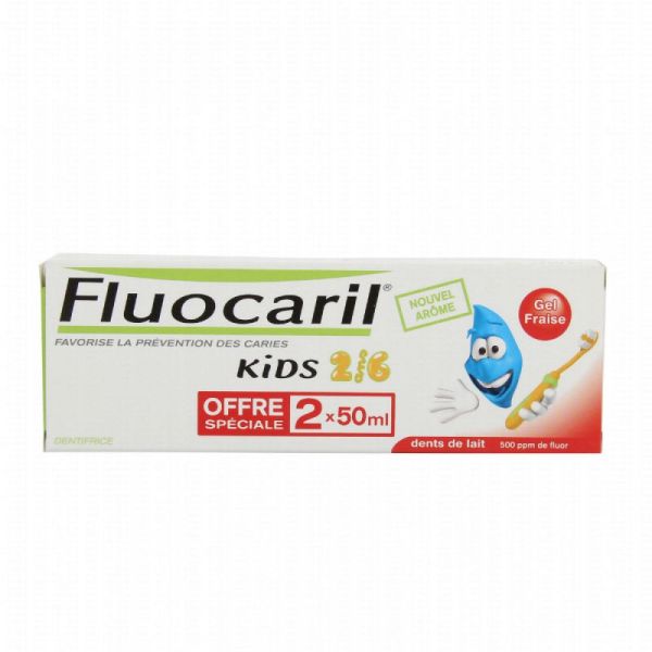 Fluocaril - Dentifrice kids 0 - 6 ans gel fraise