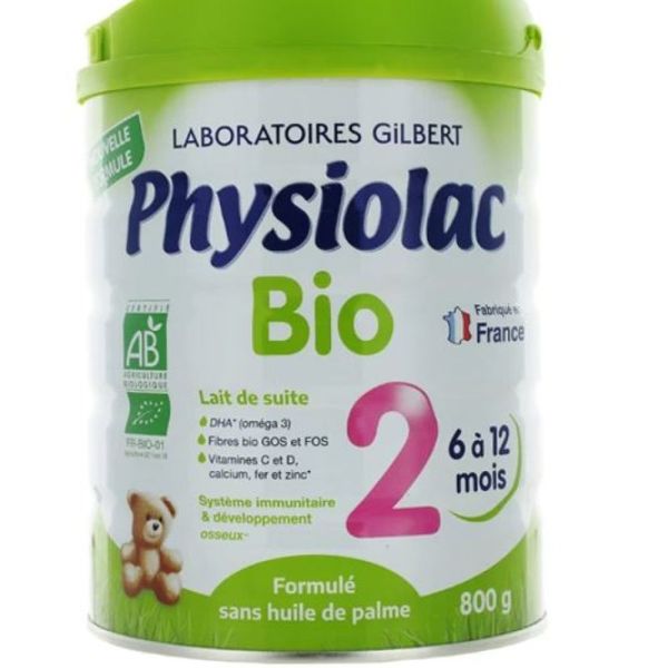 Gilbert - Physiolac bio lait en poudre 2ème âge - 800g