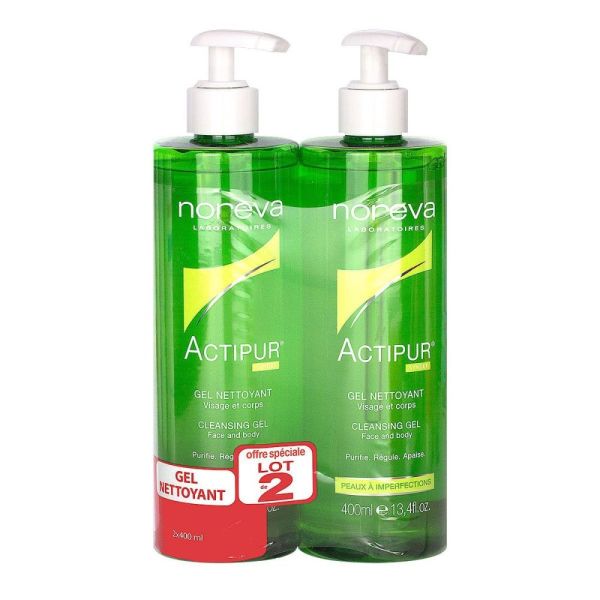 Noreva - Actipur gel nettoyant visage & corps - 2x400 ml