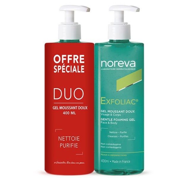 Noreva - Exfoliac gel moussant doux - 400Ml x 2