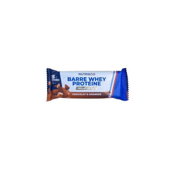 Nutri&Co - Barre whey proteine chocolat&amandes -48g