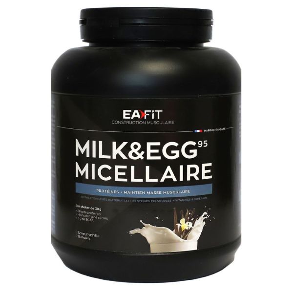 Eafit - Milk&Egg95 Micellaire Maintien masse musculaire vanille - 750g