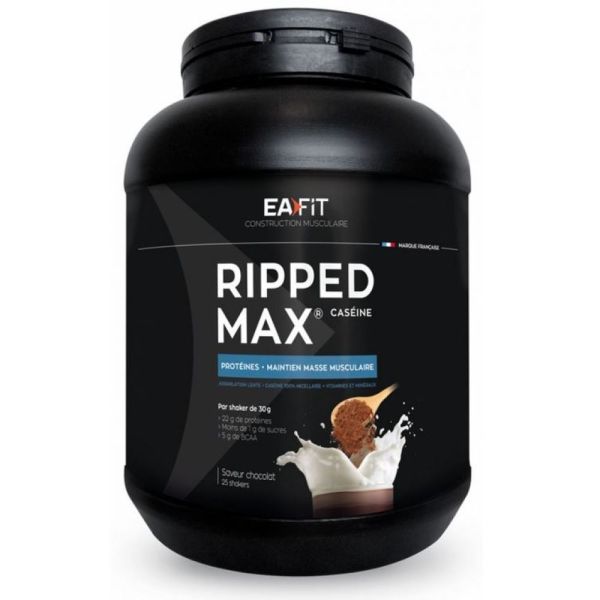 Eafit - Ripped Max Caséine Maintien masse musculaire chocolat - 750g