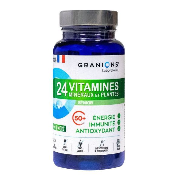Granions - 24 vitamines minéraux et plantes 50+ - 90 comprimés