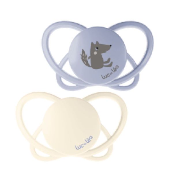 Luc et Léa - Duo de sucettes physiologiques - Loup - 18 Mois +