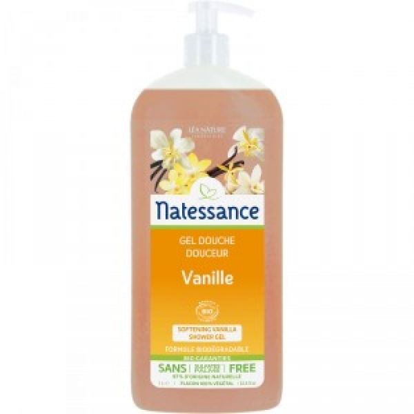 Natessance - Gel douche douceur Vanille fruitée - 1L