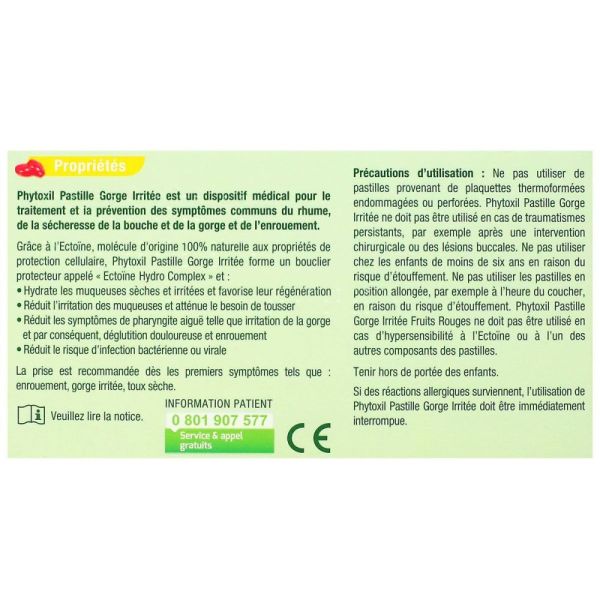 Sanofi - Phytoxil gorge irritée sans sucre goût fruits rouges - 16 pastilles