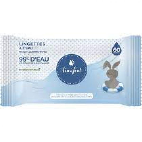 Ainsifont bébé - Lingettes à l'eau - 60 lingettes