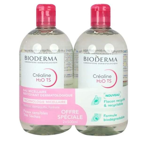 Bioderma - eau micellaire Créaline H2O - offre spéciale 2x500mL