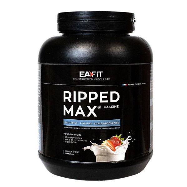 Eafit - Ripped Max Caséine Maintien masse musculaire fraise - 750g