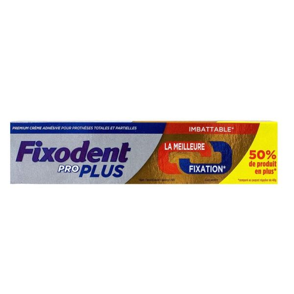 Fixodent pro plus - Duo action - crème adhésive premium pour prothèse dentaires