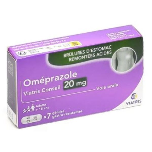 Viatris - Oméprazole 20mg voie orale - 7 gélules gastro-résistantes