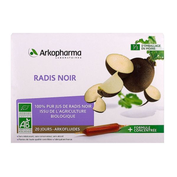 Arkopharma - Arkofluide Radis Noir Bio - 20 ampoules