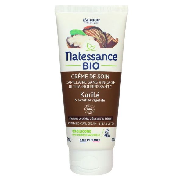 Natessance - Crème de soin capillaire sans rinçage au karité - 100mL