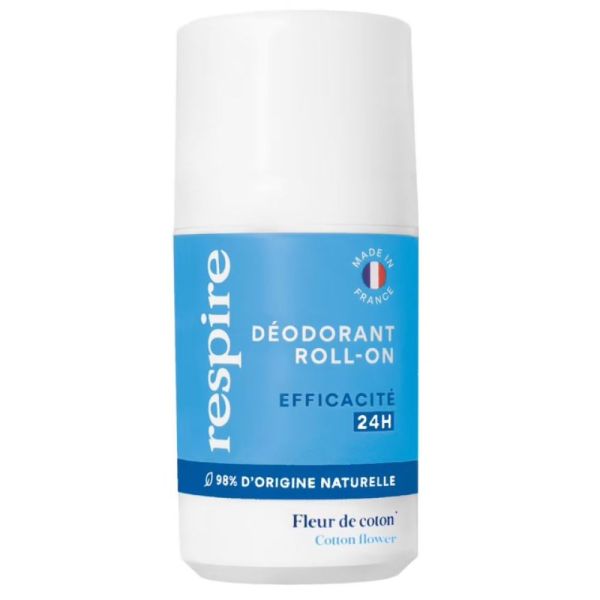 Respire - Déodorant roll-on efficacité 24H Fleur de Coton - 50ml