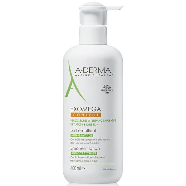 A-Derma - Lait émollient anti-grattage Exomega control - 400 ml