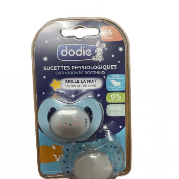 Dodie - Sucettes physiologiques nuit +6mois - lot de 2