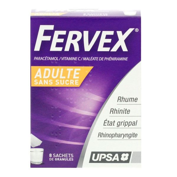 Fervex - Etat grippal sans sucre- 8 sachets