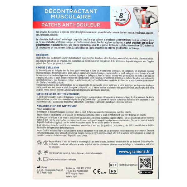 Granions - Décontractant musculaire patchs anti douleur - 5 patchs