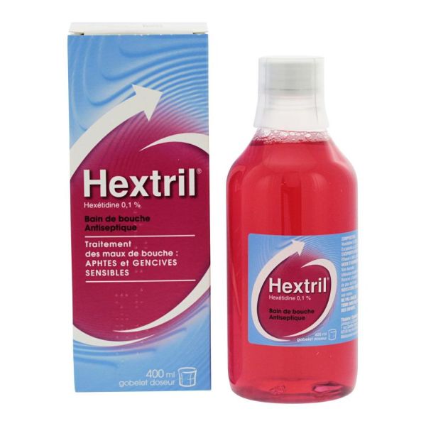 Hextril 0,1% Bain bouche antiseptique - Aphtes Gencives sensibles
