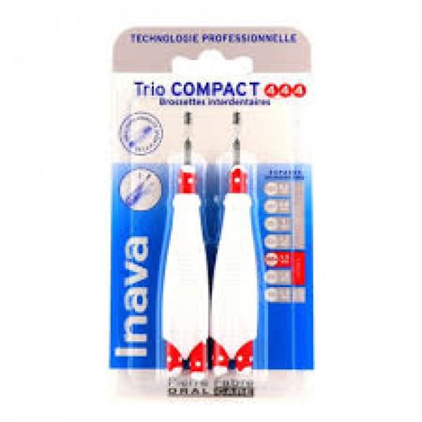 Inava - Trio compact rouge brossettes interdentaires - N°4 Larges 1.5 mm