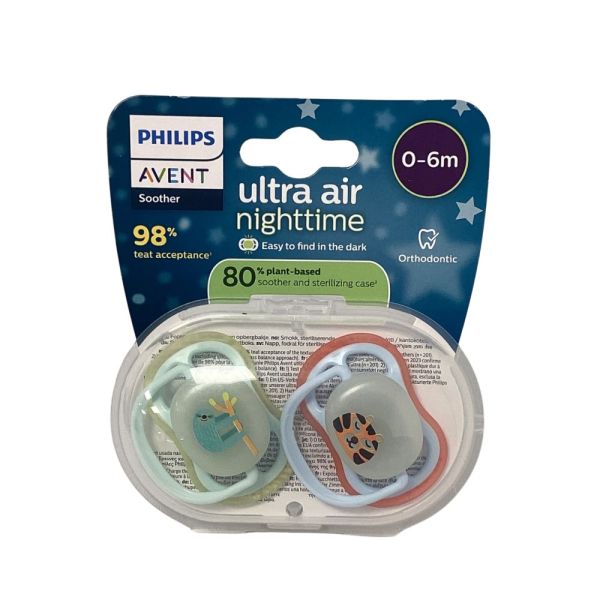 Philips Avent - Sucettes Ultra air night time 0-6mois - lot de 2 Sucettes