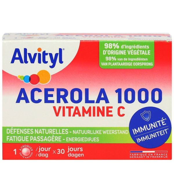 Acerola 1000 - Vitamine C - 30 Comprimés
