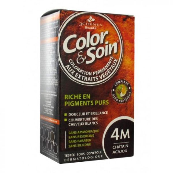 Color & Soin - Coloration Permanente - 4M Châtain Acajou