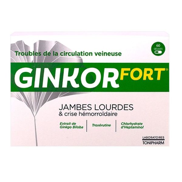 Ginkor Fort veinotonique- 60 gélules